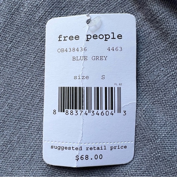 NEW Free People Knit Tunic Sz S Top We The Free Miss Rose Blue Gray Long Sleeve - Picture 6 of 14